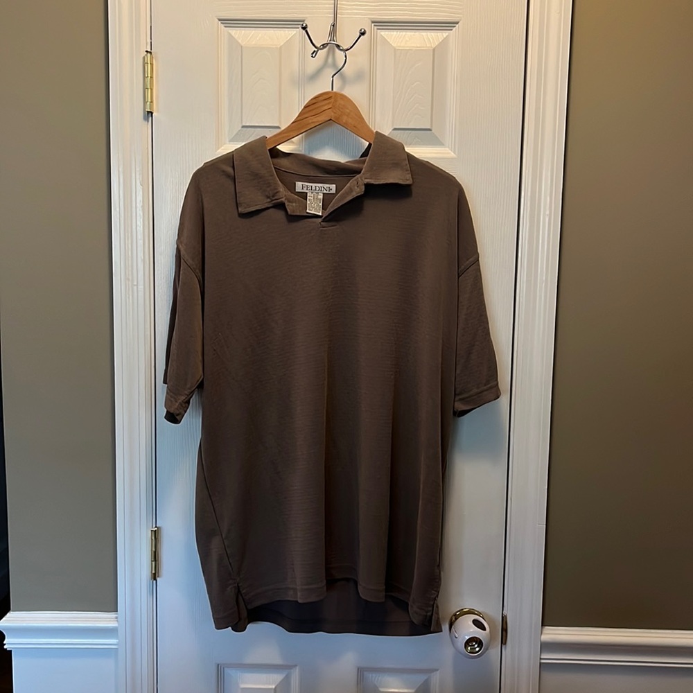 Light brown Feldini XL collared t-shirt